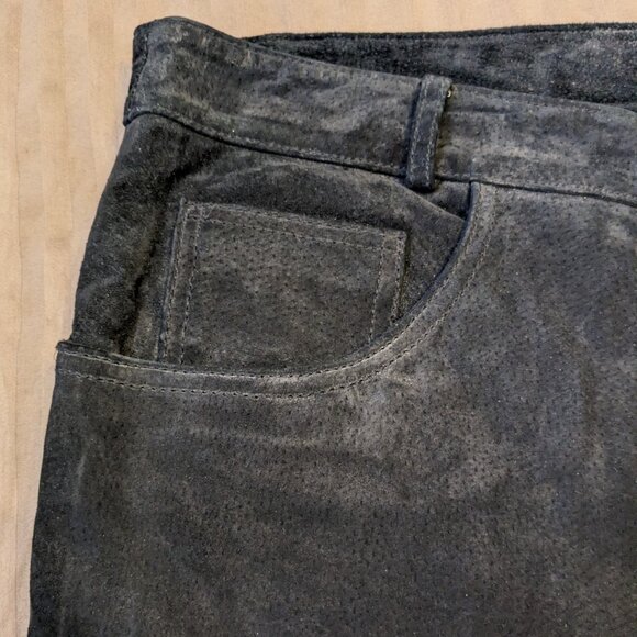 Vintage Y2K Suede Leather Jean Style Pants New - Picture 4 of 9